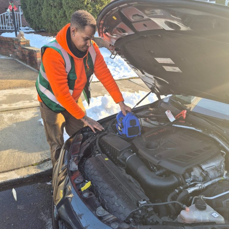 Car Jump Start Service car jump start service helping driver with dead battery