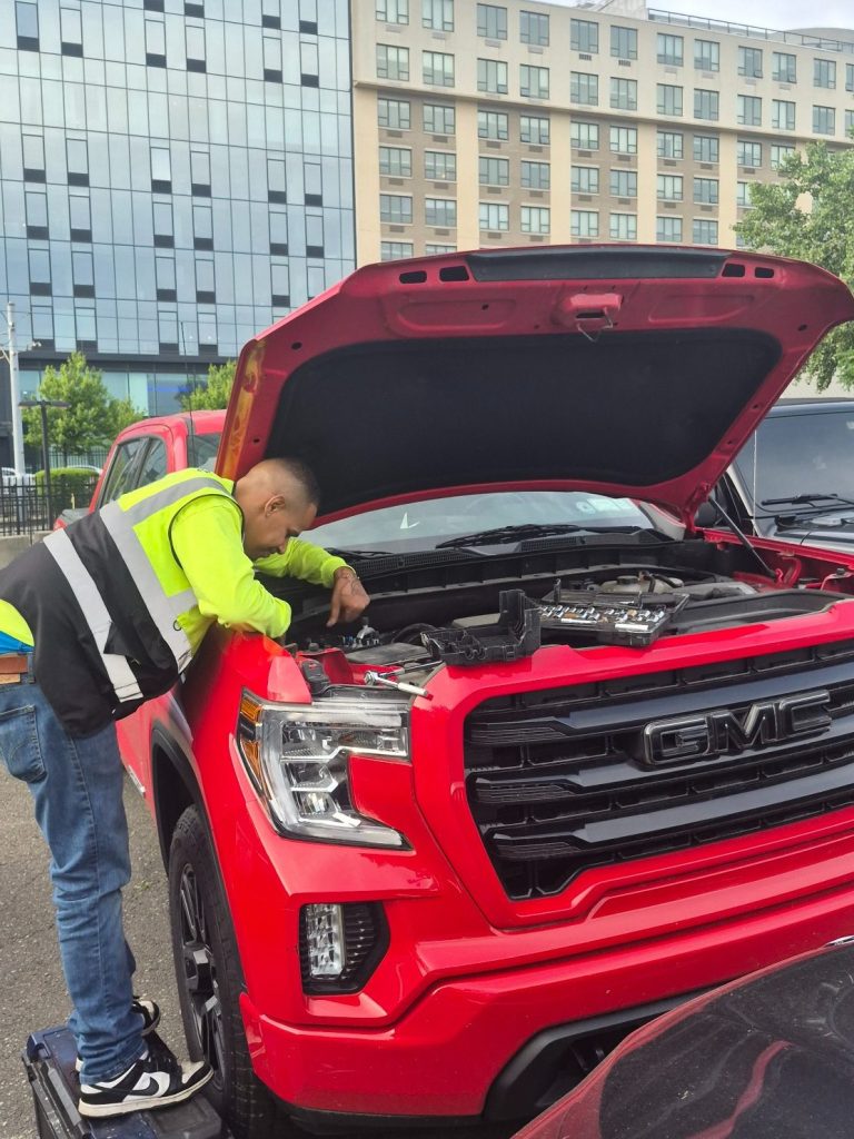 Battery Replacement on a GMC Truck Battery Change on a GMC truck in jersey city NJ , test and replaced the battery