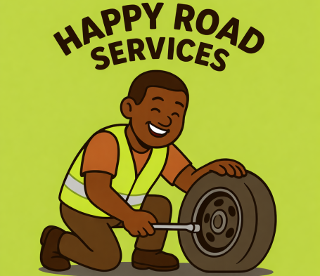 Happy road services Roadside assistance Happy road services logo from Hudson county NJ roadside assistance