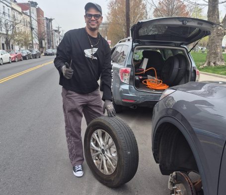 tire change / tire repair in Jersey city NJ tire change in Jersey city, Hudson County NJ By Happy Road Services Tire had a nail but got patched up